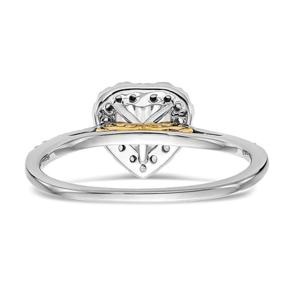 0.25ct. CZ Solid Real 14ktt Heart Halo Engagement Ring