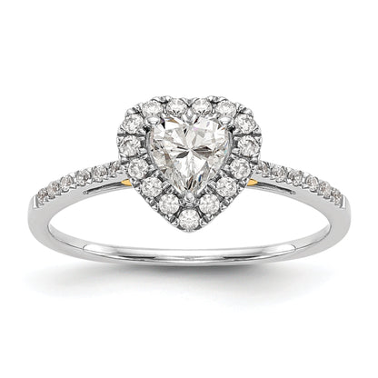 0.25ct. CZ Solid Real 14ktt Heart Halo Engagement Ring