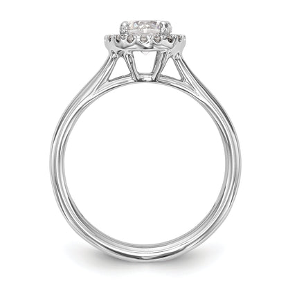 0.50ct. CZ Solid Real 14K White Gold Round Halo Split Shank Engagement Ring