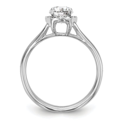 0.25ct. CZ Solid Real 14K White Gold Oval Halo Split Shank Engagement Ring