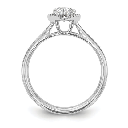 1.25ct. CZ Solid Real 14K White Gold Pear Halo Split Shank Engagement Ring