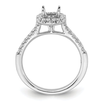 0.50ct. CZ Solid Real 14K White Gold Round Halo Engagement Ring