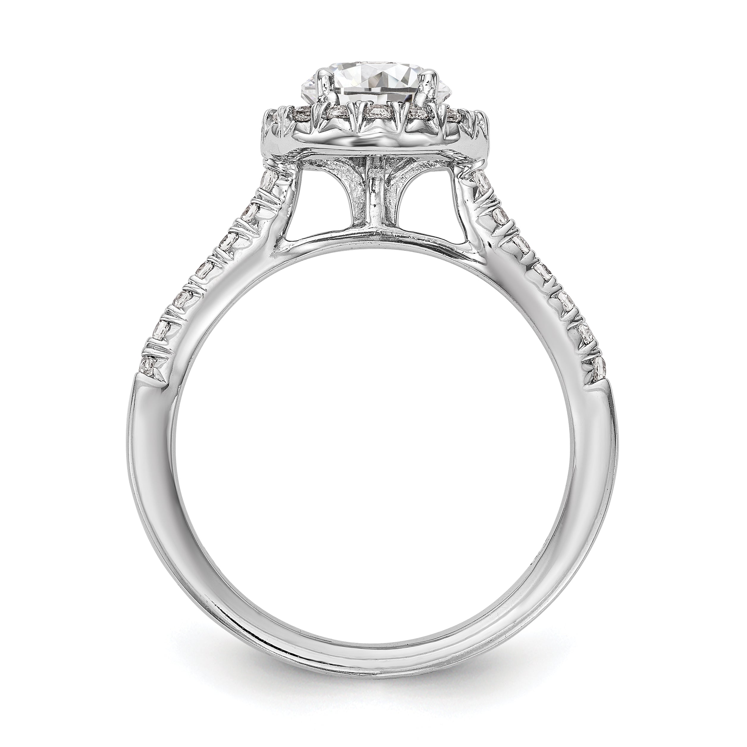 2.00ct. CZ Solid Real 14K White Gold Round Halo Engagement Ring