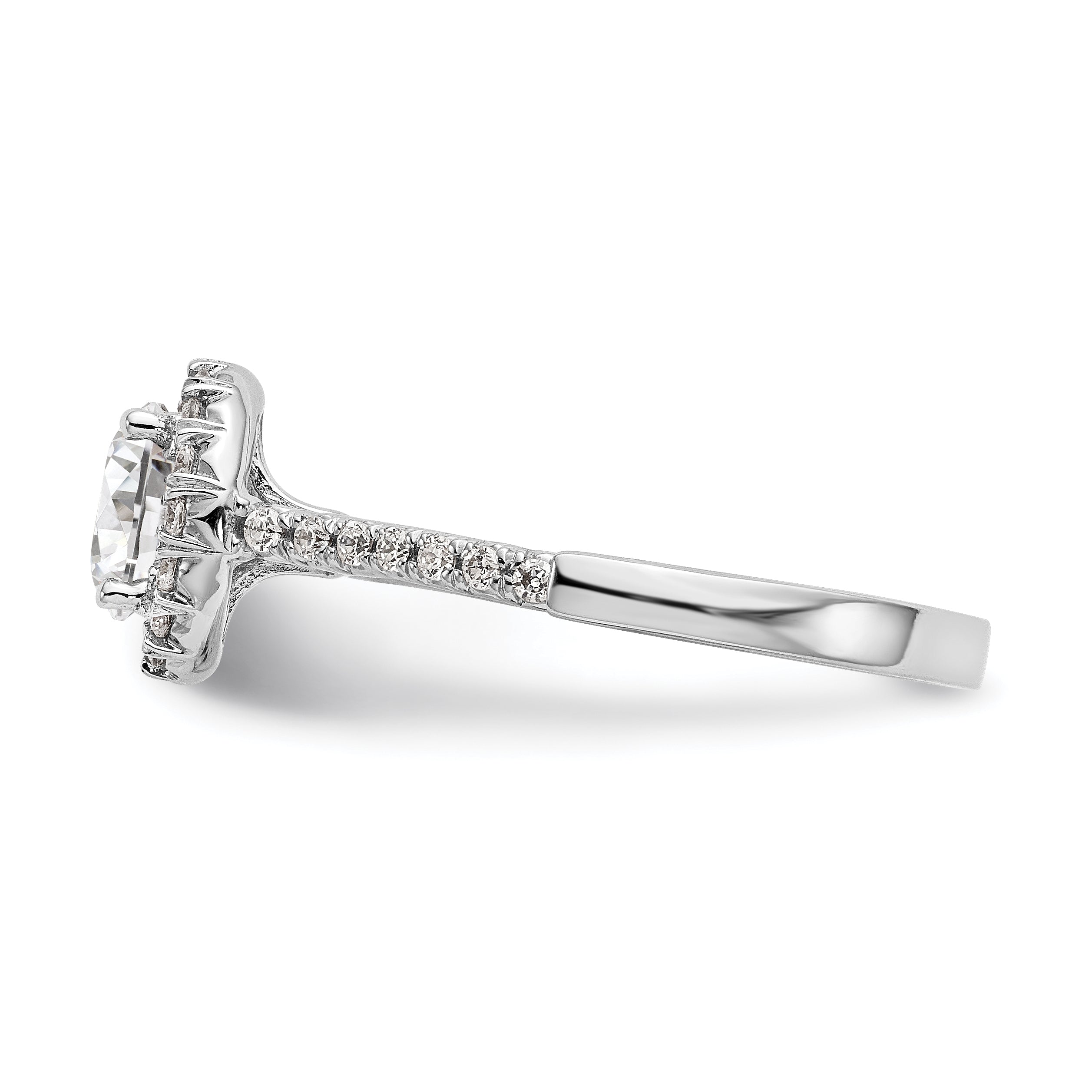 2.00ct. CZ Solid Real 14K White Gold Round Halo Engagement Ring