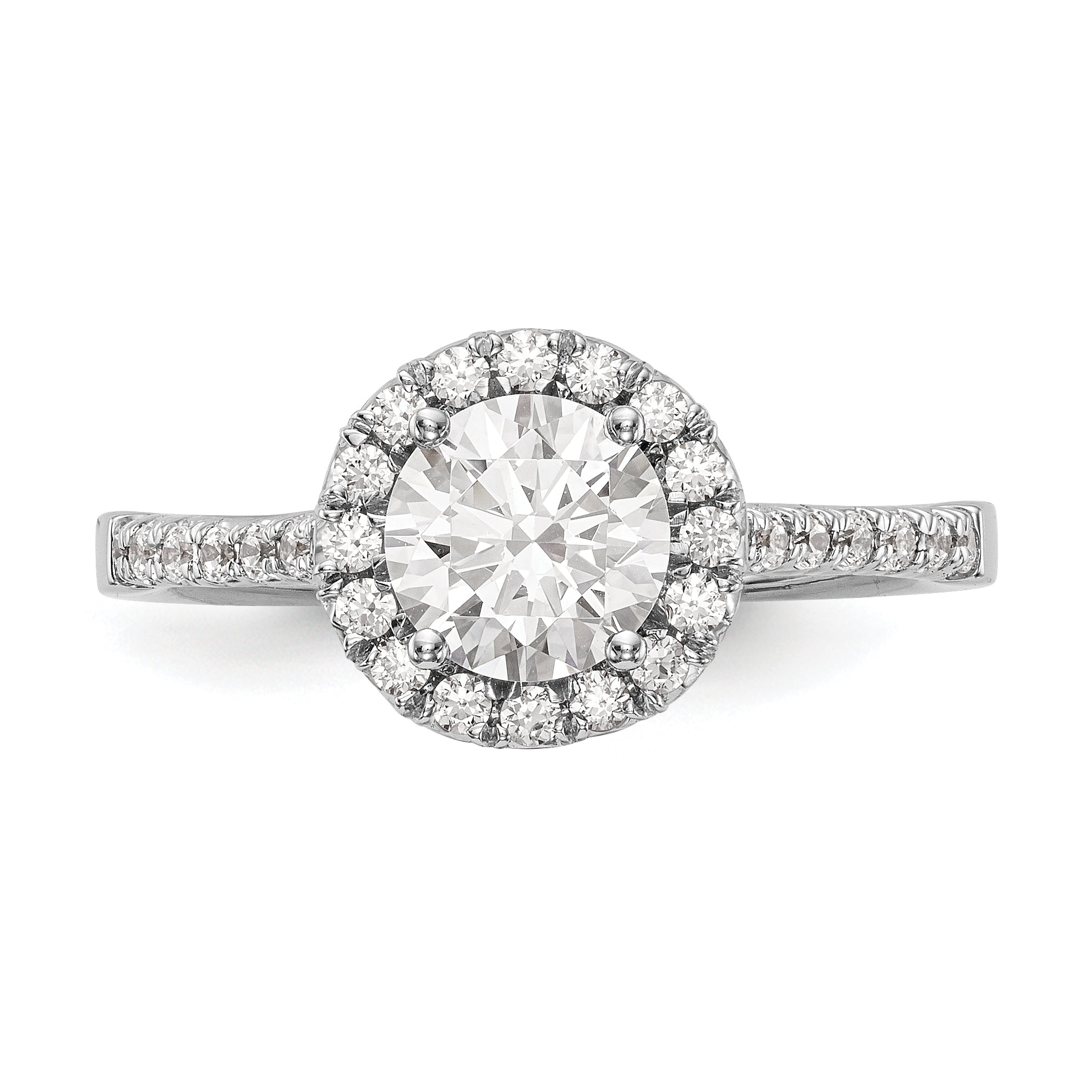 2.00ct. CZ Solid Real 14K White Gold Round Halo Engagement Ring