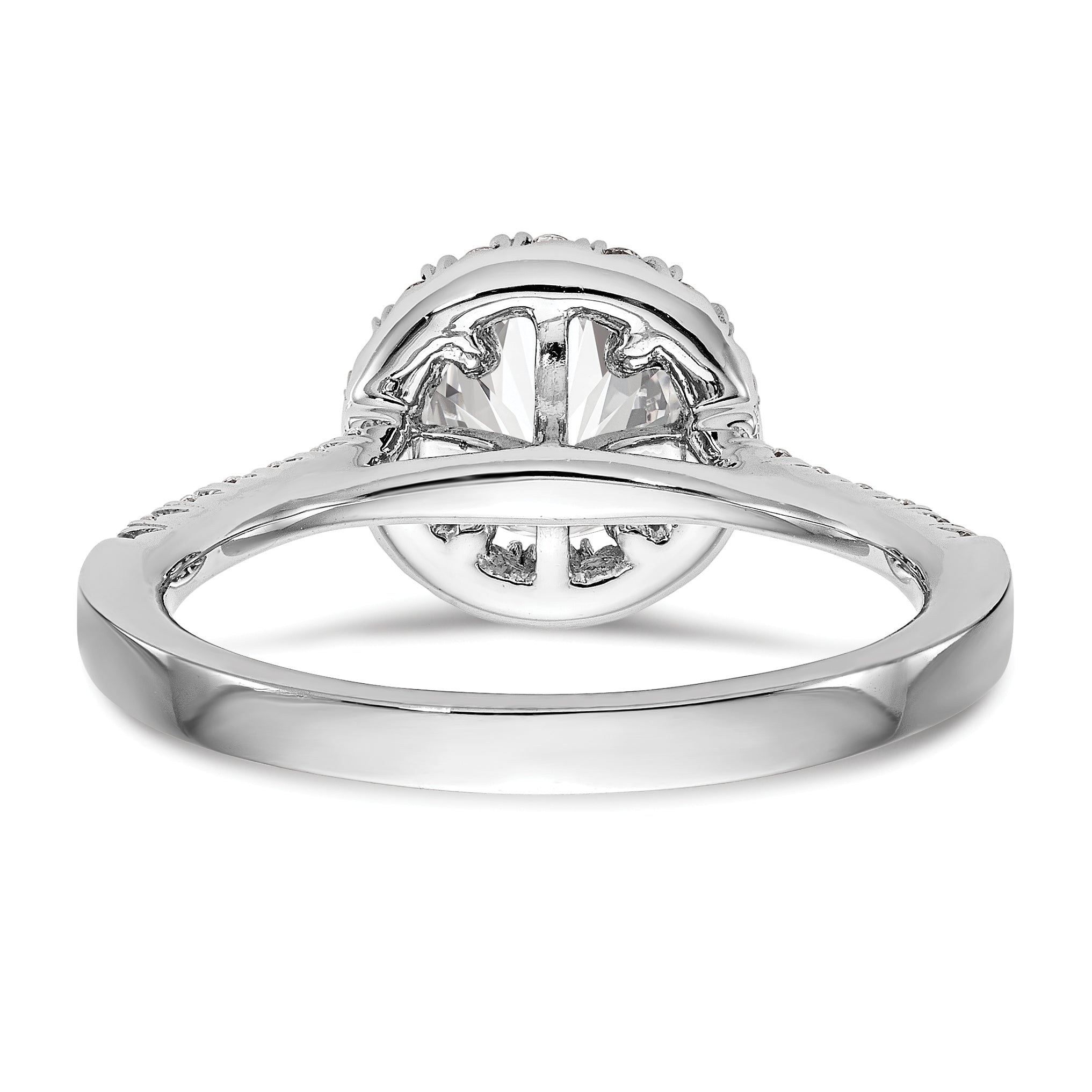 2.00ct. CZ Solid Real 14K White Gold Round Halo Engagement Ring