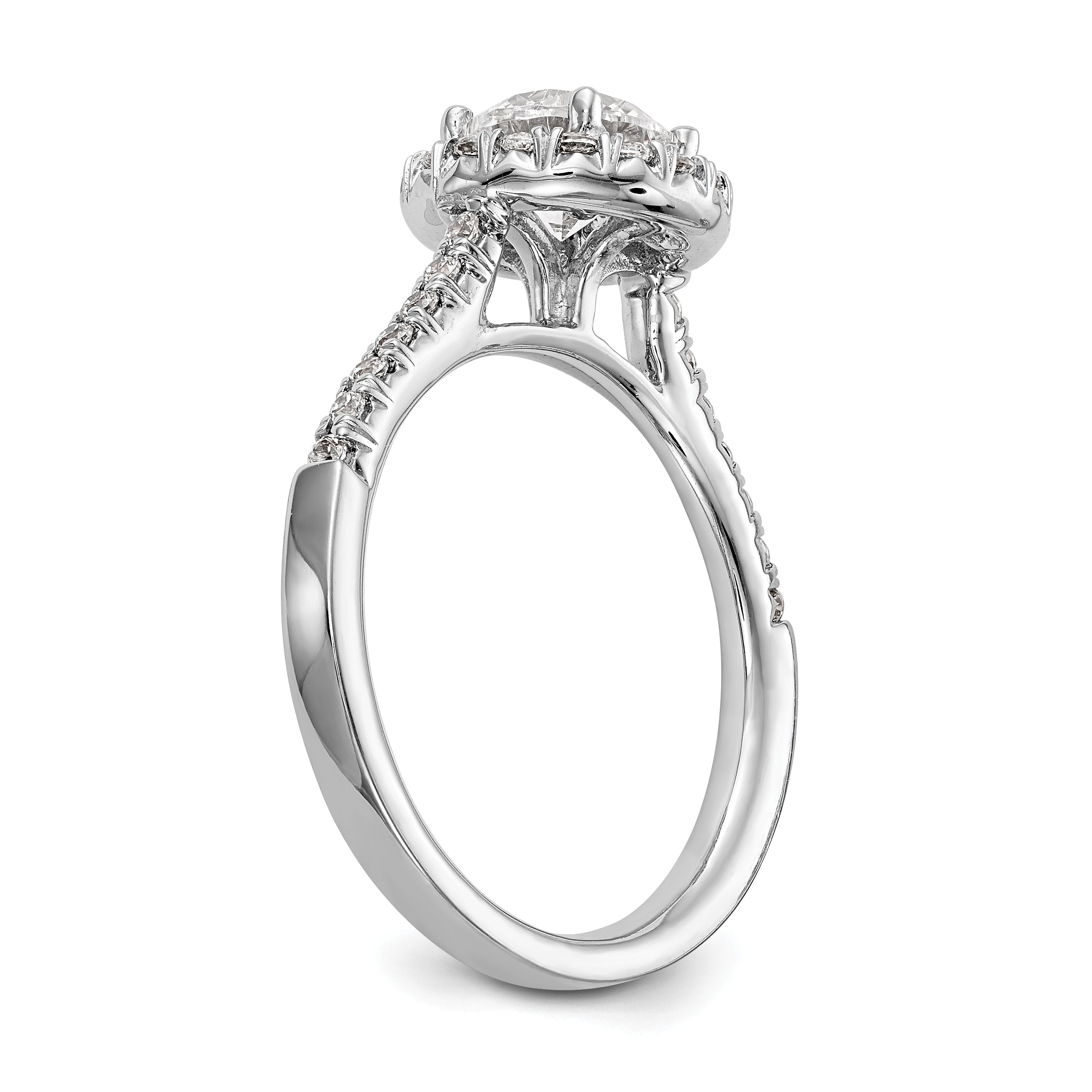 2.00ct. CZ Solid Real 14K White Gold Round Halo Engagement Ring