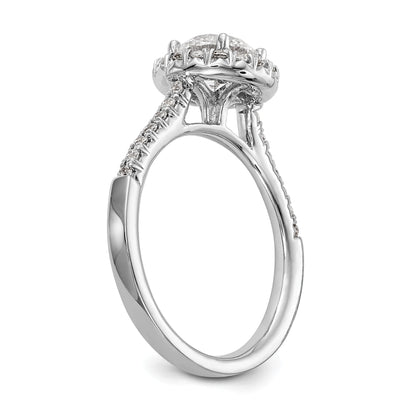 2.00ct. CZ Solid Real 14K White Gold Round Halo Engagement Ring