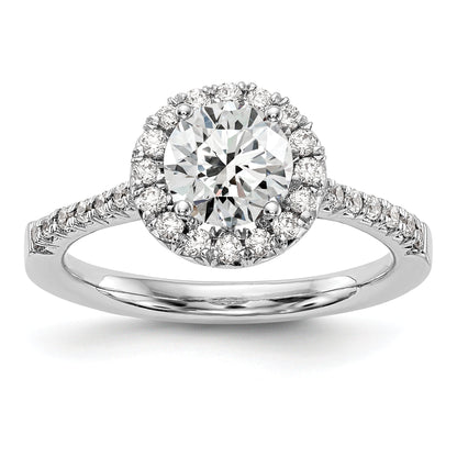 2.00ct. CZ Solid Real 14K White Gold Round Halo Engagement Ring