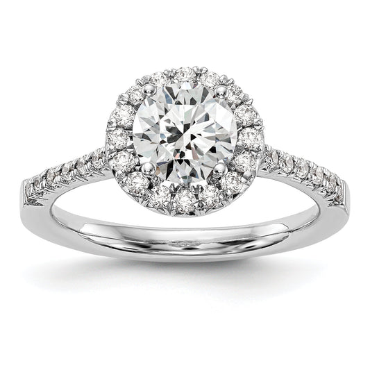 2.00ct. CZ Solid Real 14K White Gold Round Halo Engagement Ring