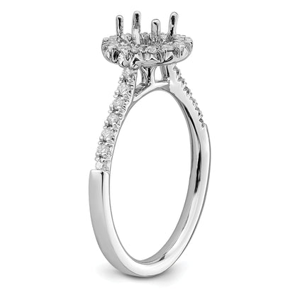 0.50ct. CZ Solid Real 14K White Gold Oval Halo Engagement Ring