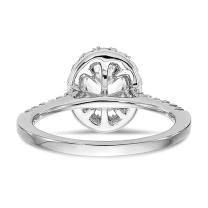 0.37ct. CZ Solid Real 14K White Gold Oval Halo Engagement Ring