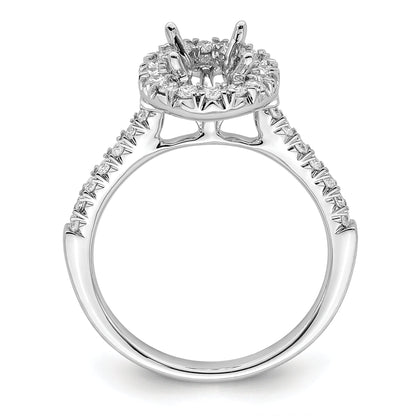 1.50ct. CZ Solid Real 14K White Gold Oval Halo Engagement Ring