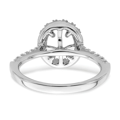 1.50ct. CZ Solid Real 14K White Gold Oval Halo Engagement Ring