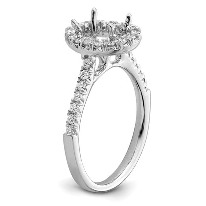 1.50ct. CZ Solid Real 14K White Gold Oval Halo Engagement Ring