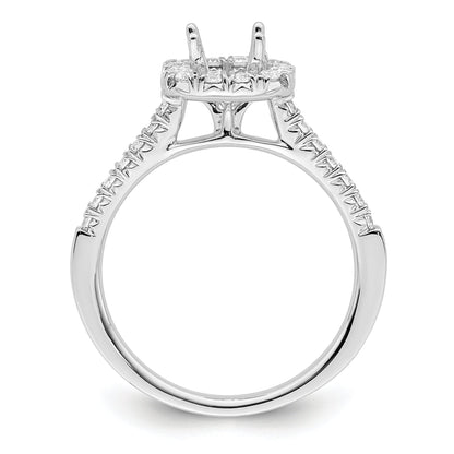 0.50ct. CZ Solid Real 14K White Gold Cushion Halo Engagement Ring