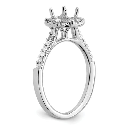 0.50ct. CZ Solid Real 14K White Gold Cushion Halo Engagement Ring