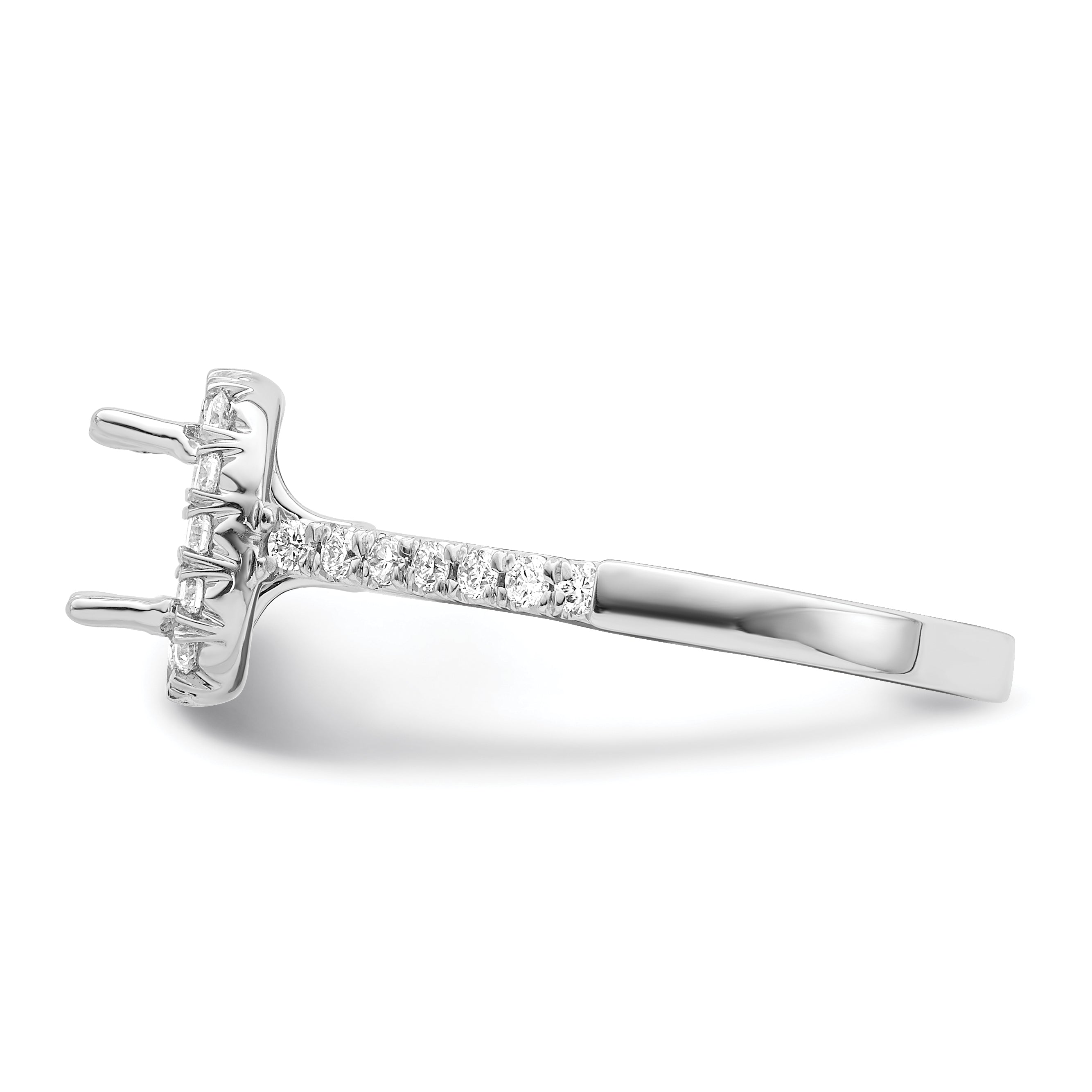 1.50ct. CZ Solid Real 14K White Gold Cushion Halo Engagement Ring