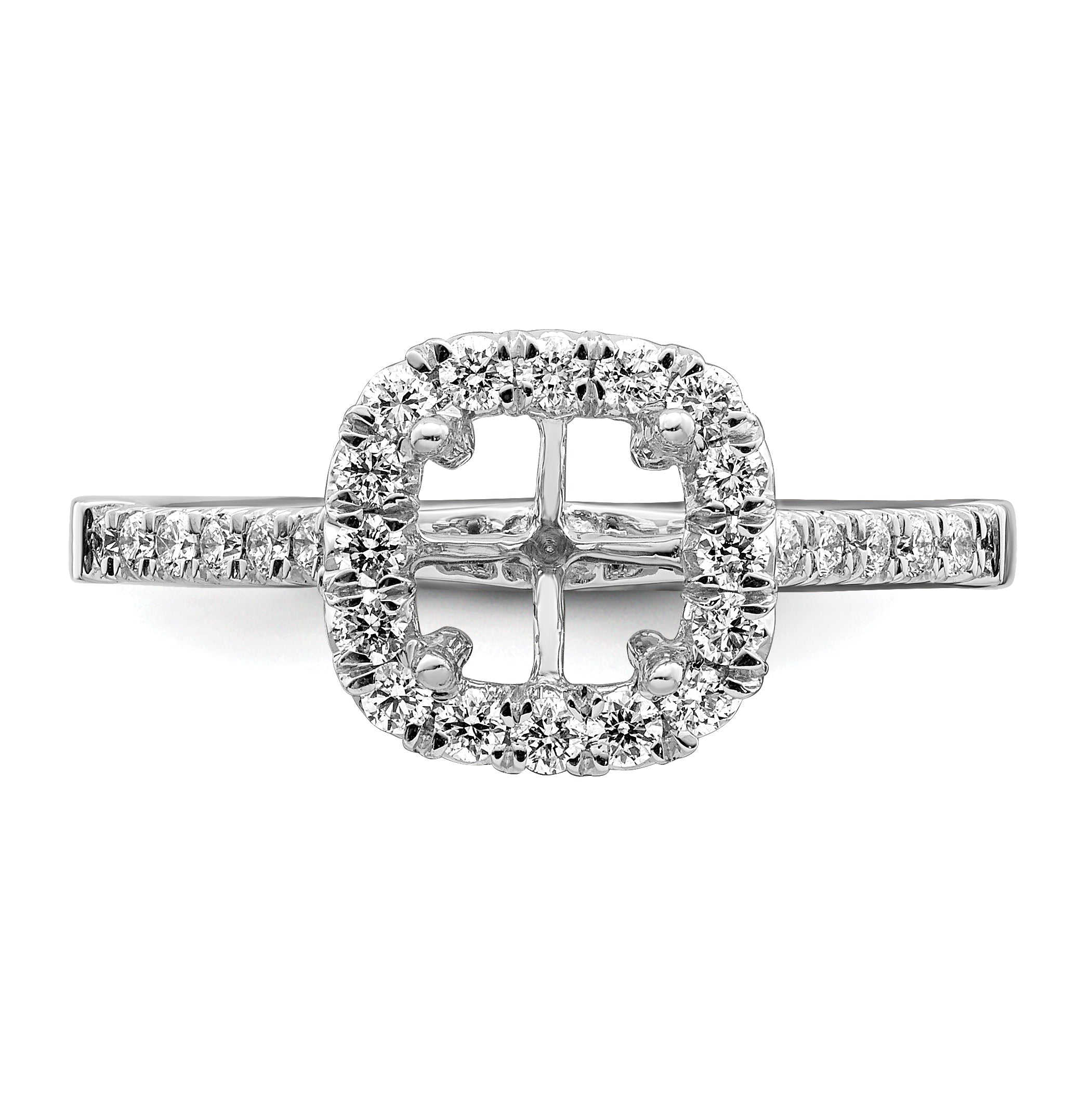 1.50ct. CZ Solid Real 14K White Gold Cushion Halo Engagement Ring