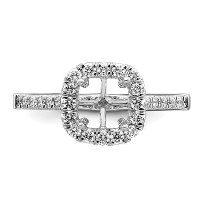 1.50ct. CZ Solid Real 14K White Gold Cushion Halo Engagement Ring
