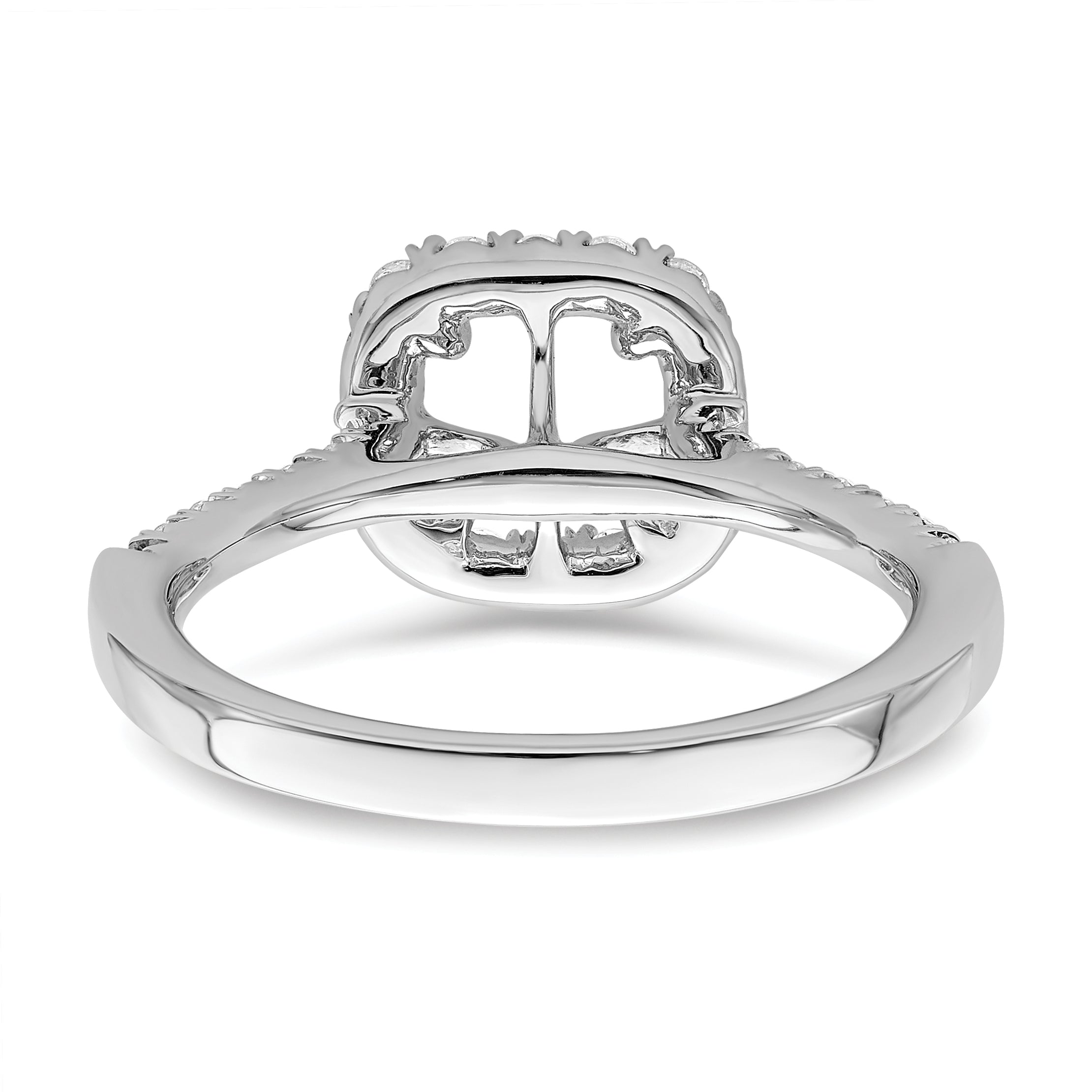 1.50ct. CZ Solid Real 14K White Gold Cushion Halo Engagement Ring