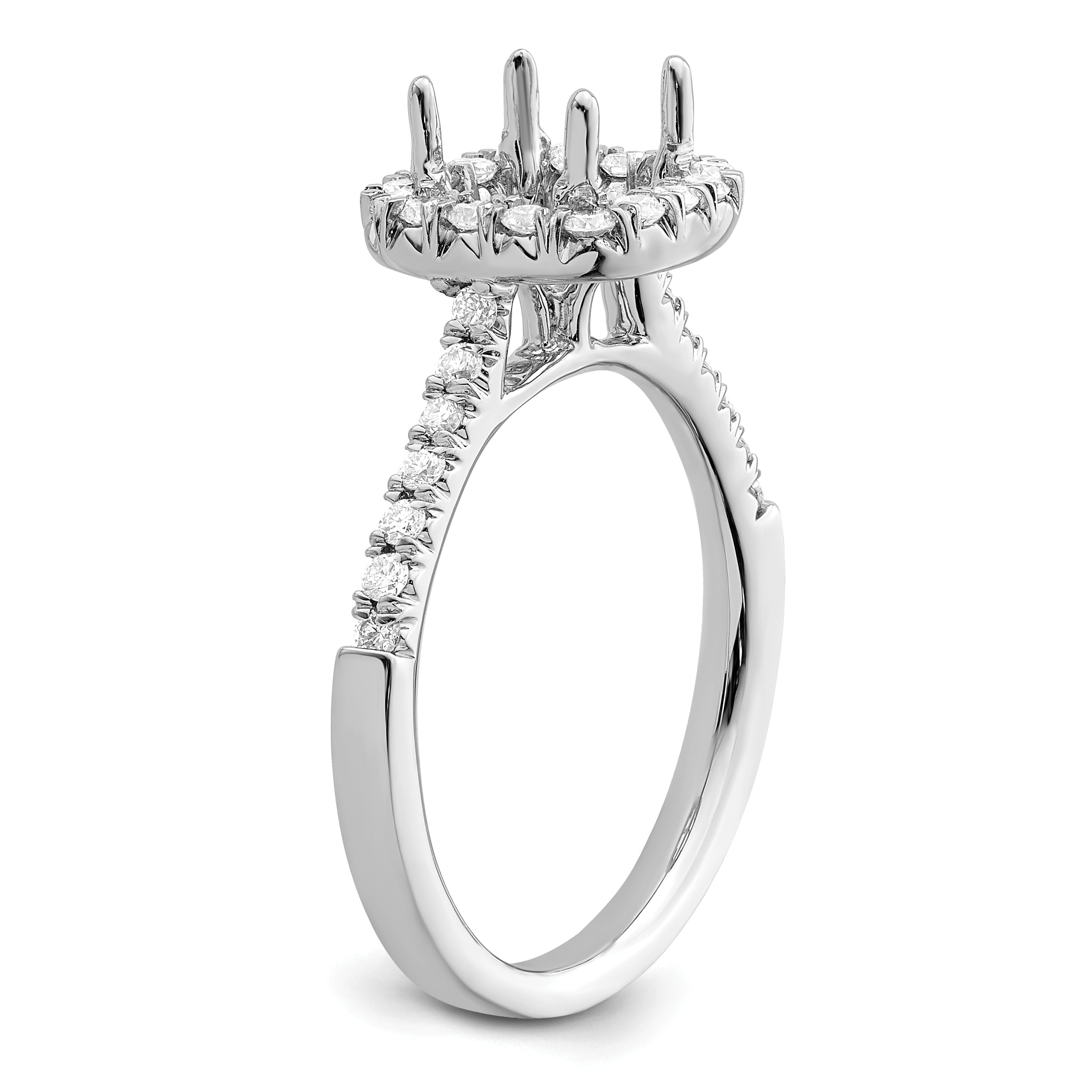 1.50ct. CZ Solid Real 14K White Gold Cushion Halo Engagement Ring
