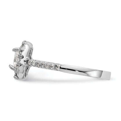 0.37ct. CZ Solid Real 14K White Gold Ascher Halo Engagement Ring