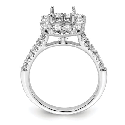 1.50ct. CZ Solid Real 14K White Gold Ascher Halo Engagement Ring