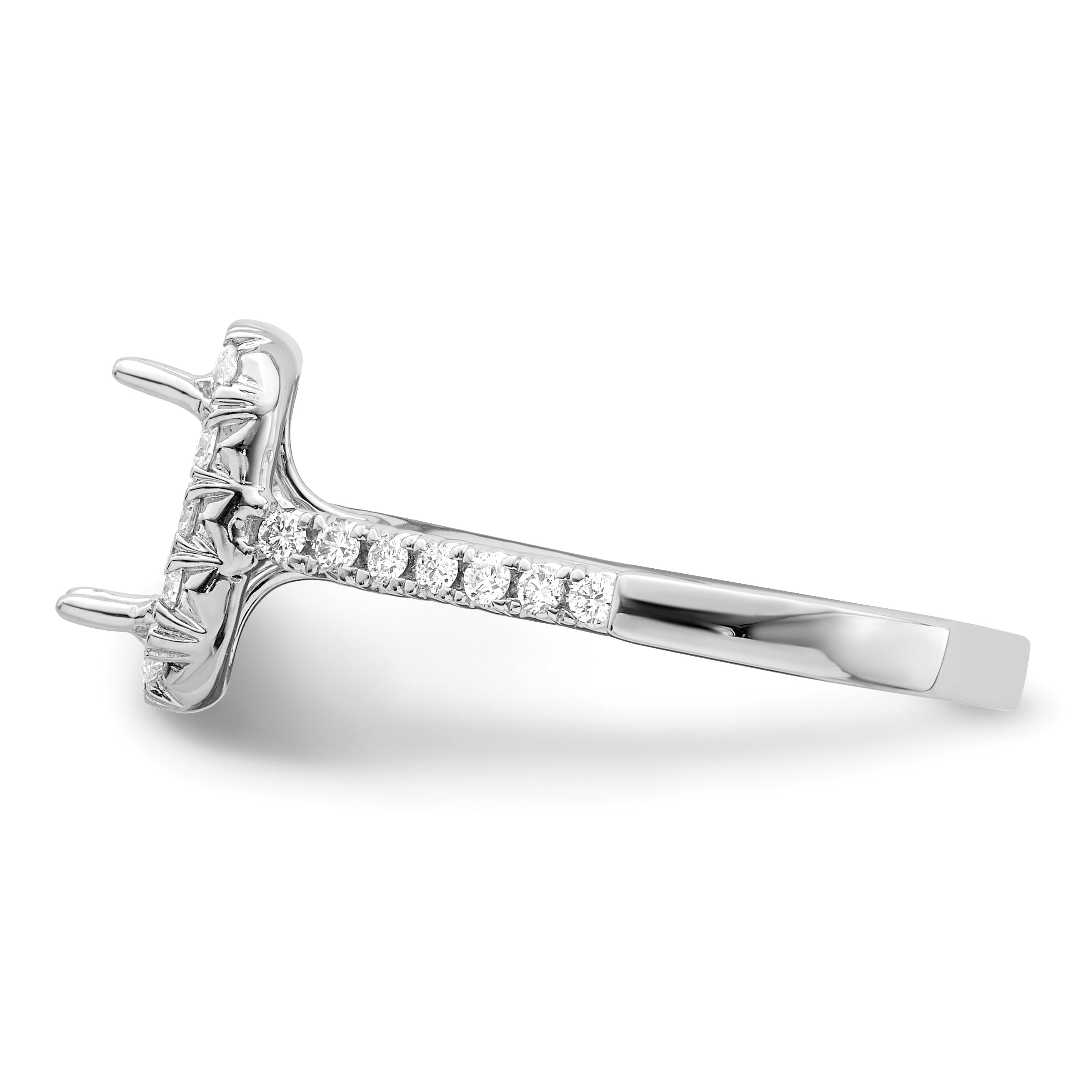 1.50ct. CZ Solid Real 14K White Gold Emerald Shape Halo Engagement Ring