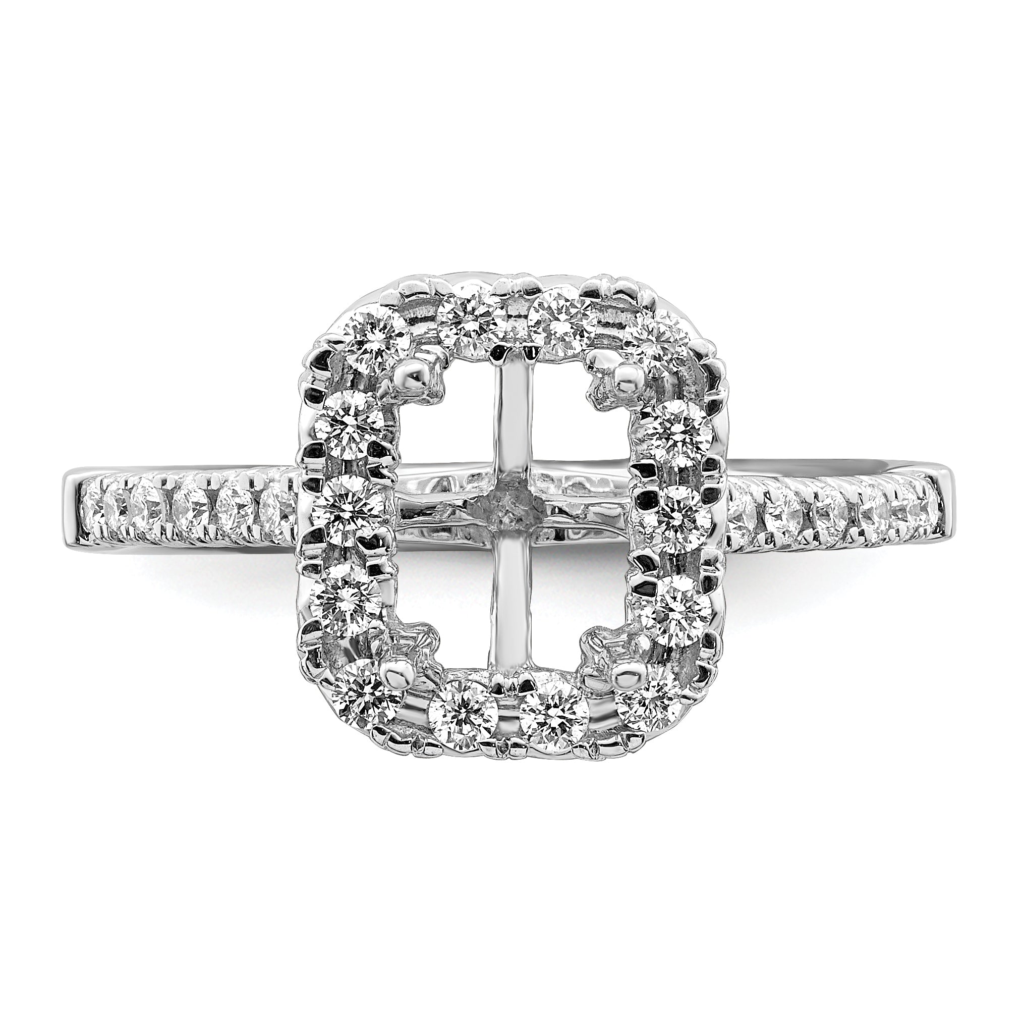 1.50ct. CZ Solid Real 14K White Gold Emerald Shape Halo Engagement Ring