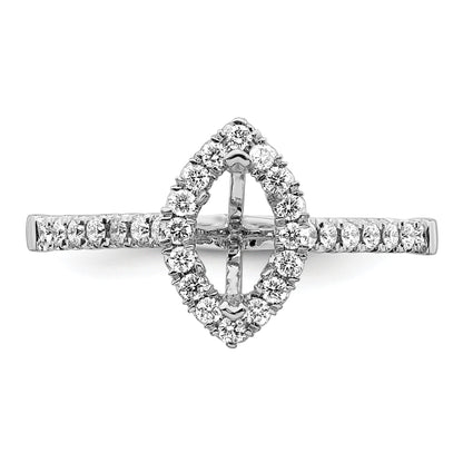 0.50ct. CZ Solid Real 14K White Gold Marquise Halo Engagement Ring