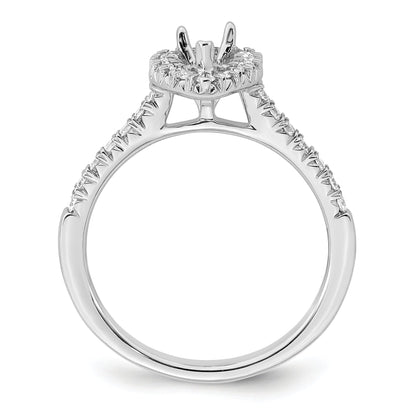 0.50ct. CZ Solid Real 14K White Gold Pear Halo Engagement Ring