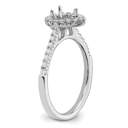 0.50ct. CZ Solid Real 14K White Gold Pear Halo Engagement Ring
