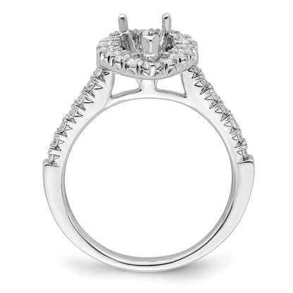 1.50ct. CZ Solid Real 14K White Gold Pear Halo Engagement Ring