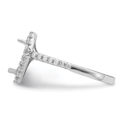 1.50ct. CZ Solid Real 14K White Gold Pear Halo Engagement Ring