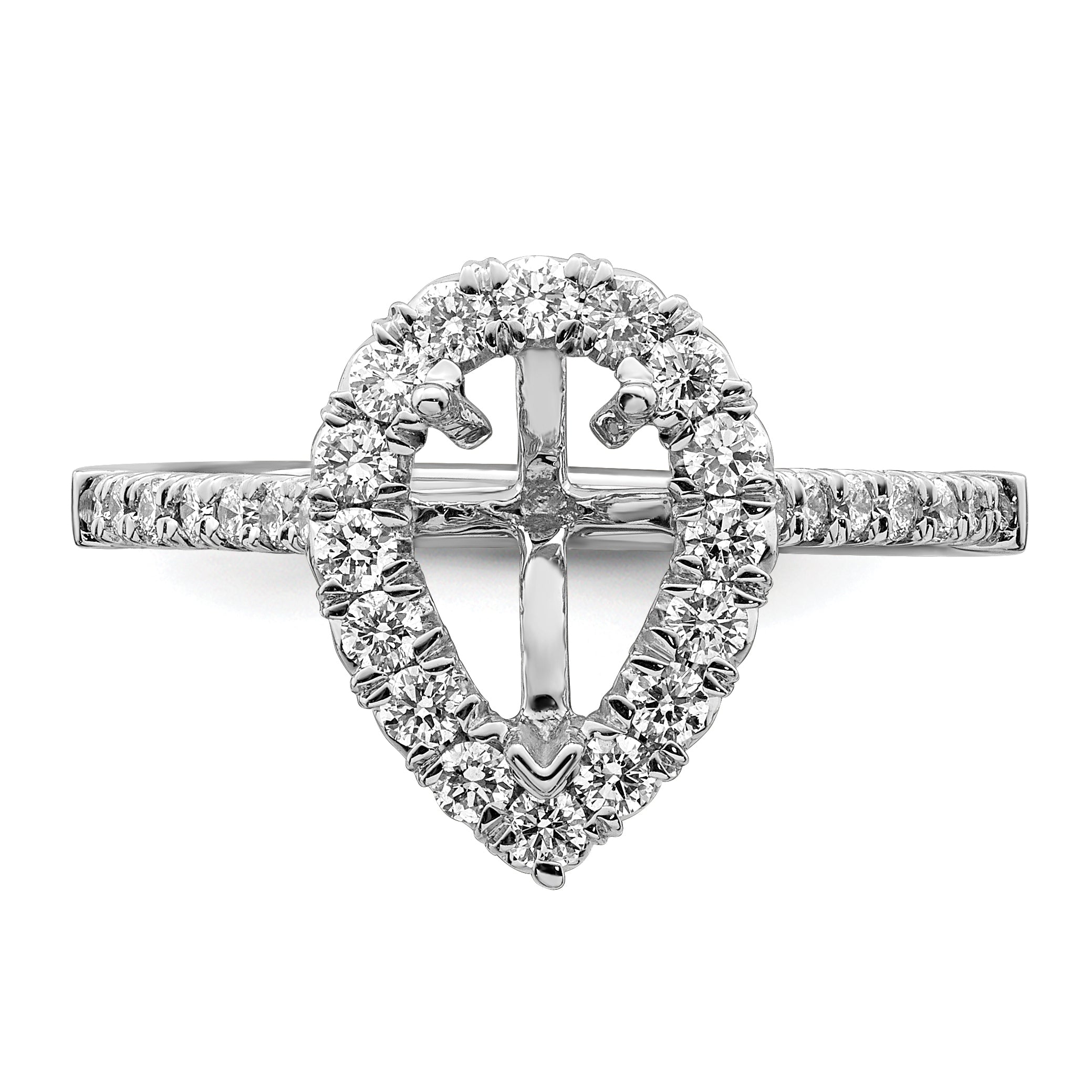 1.50ct. CZ Solid Real 14K White Gold Pear Halo Engagement Ring