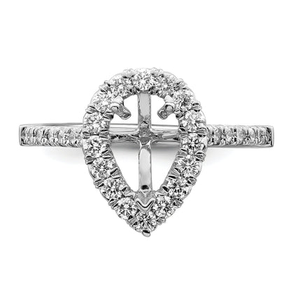 1.50ct. CZ Solid Real 14K White Gold Pear Halo Engagement Ring