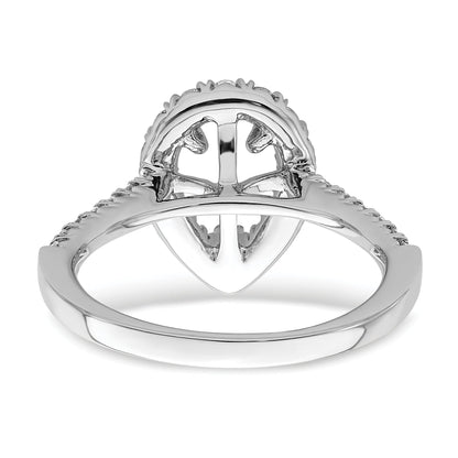 1.50ct. CZ Solid Real 14K White Gold Pear Halo Engagement Ring