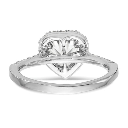 0.50ct. CZ Solid Real 14K White Gold Heart Halo Engagement Ring
