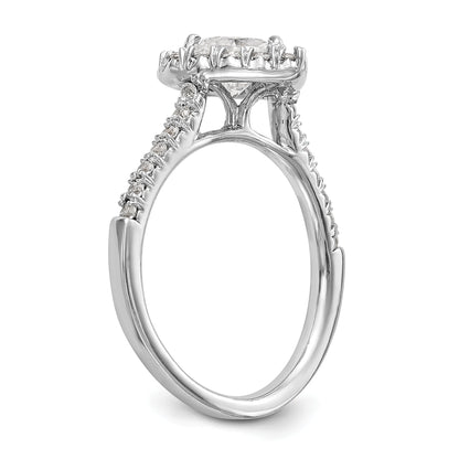 0.75ct. CZ Solid Real 14K White Gold Heart Halo Engagement Ring