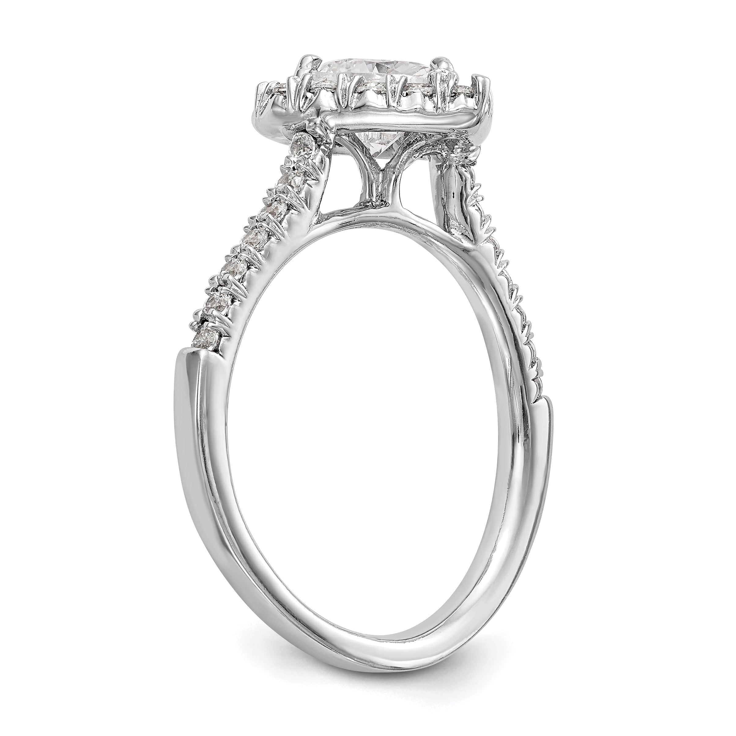 1.25ct. CZ Solid Real 14K White Gold Heart Halo Engagement Ring