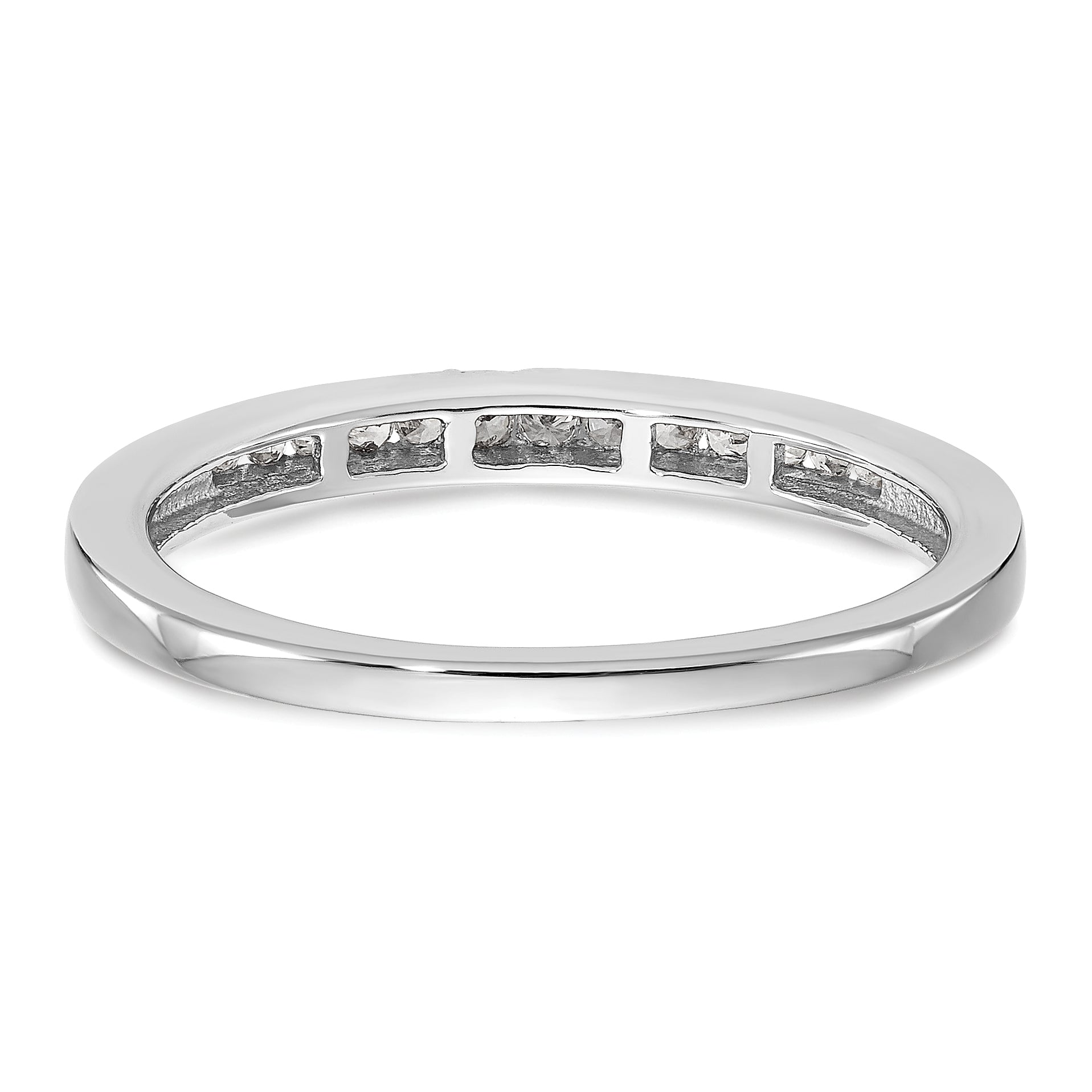 0.09ct. CZ Solid Real 14k White Gold Wedding Wedding Band Ring