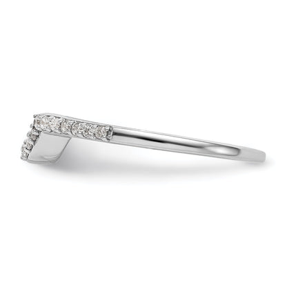 0.18ct. CZ Solid Real 14k White Gold Wedding Wedding Band Ring
