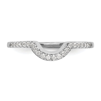 0.18ct. CZ Solid Real 14k White Gold Wedding Wedding Band Ring