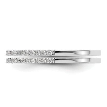 0.25ct. CZ Solid Real 14k White Gold Set of 2 Wedding Wedding Band Rings