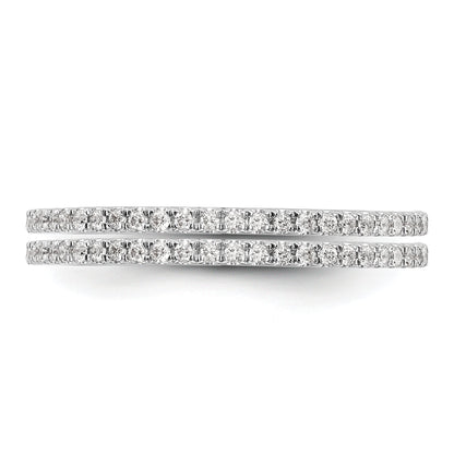 0.25ct. CZ Solid Real 14k White Gold Set of 2 Wedding Wedding Band Rings
