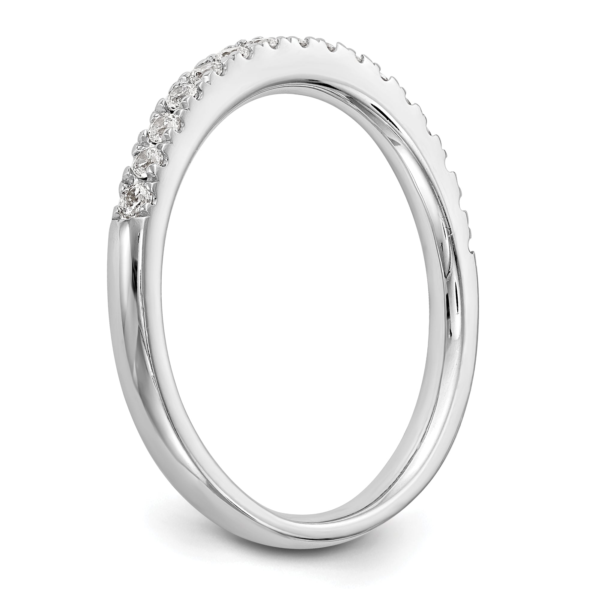 0.05ct. CZ Solid Real 14k White Gold Wedding Wedding Band Ring