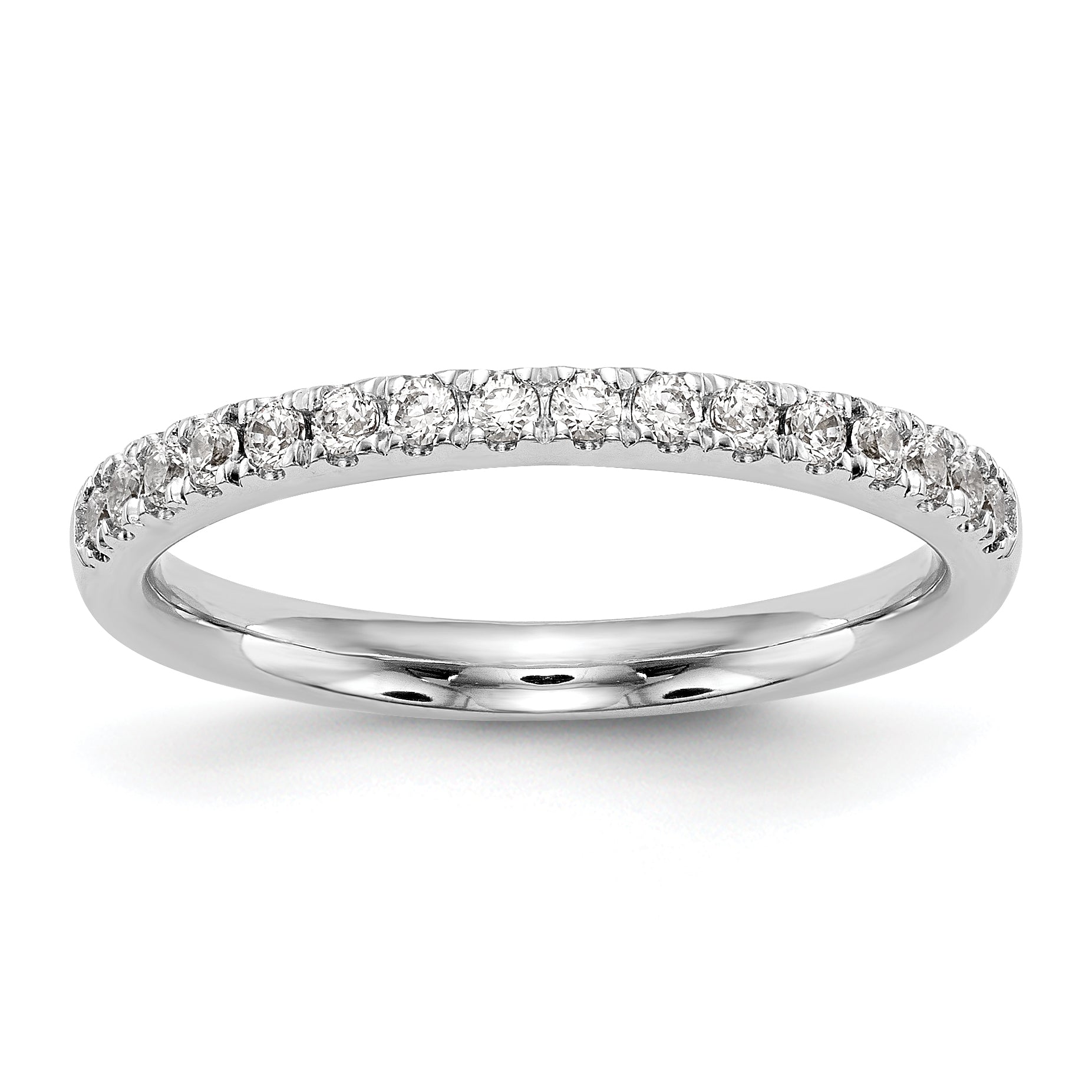 0.05ct. CZ Solid Real 14k White Gold Wedding Wedding Band Ring
