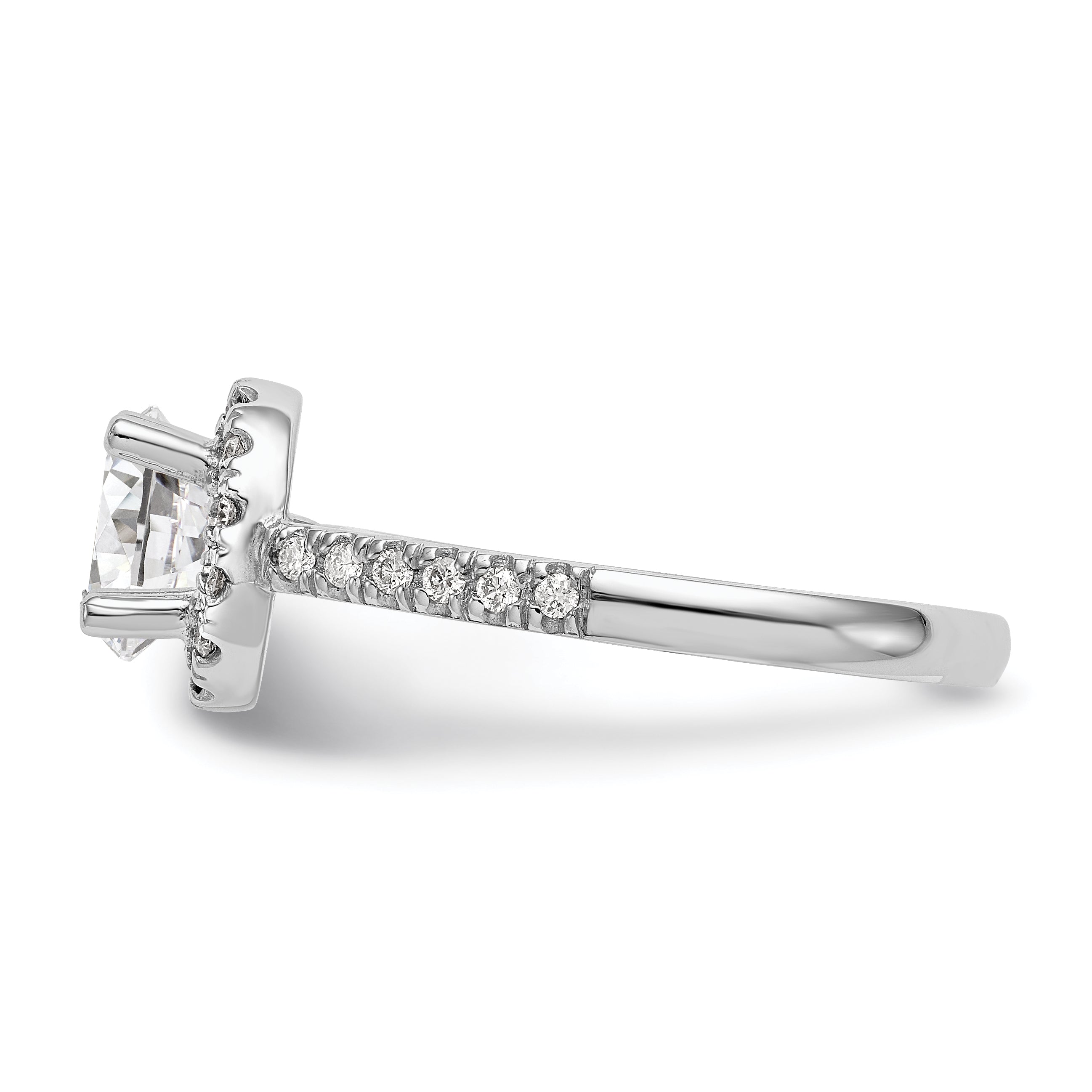 1.50ct. CZ Solid Real 14K White Gold Round Halo Engagement Ring