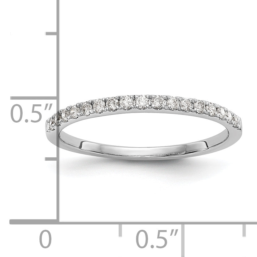 0.17ct. CZ Solid Real 14K White Gold Round Wedding Wedding Band Ring